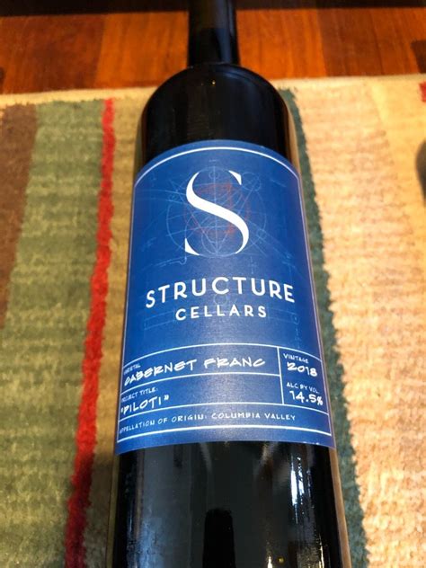 2018 Structure Cellars Cabernet Franc Piloti USA Washington Columbia