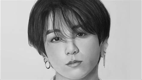 Pencil Sketch Drawing Of Bts Jungkook Drawing Tutorial Face | Images and Photos finder