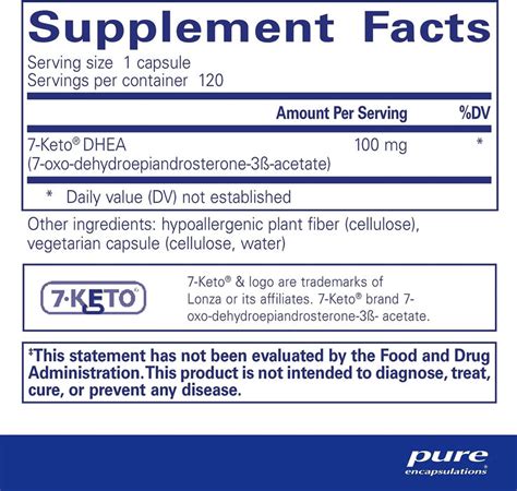 Pure Encapsulations 7 Keto Dhea 100 Mg 120 Vegetarian Caps