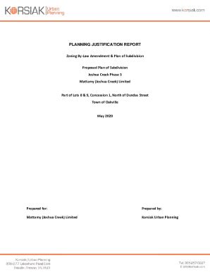 Fillable Online Draft Plan Of Subdivision And Zoning By Law Amendment