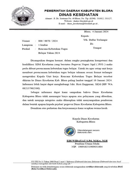Surat Pengisian Renbut Tubel Pdf
