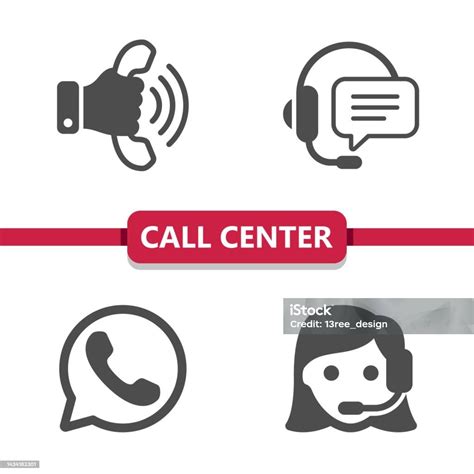 Call Center Customer Support Customer Service Icons Stock Illustration