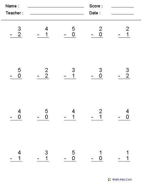 Using Addition To Subtract First Grade