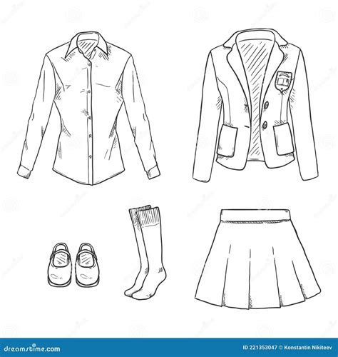 School Uniform Drawing For Kids