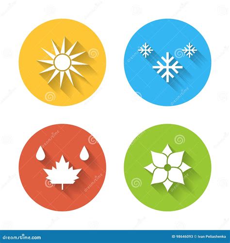 Seasons Icons Stock Illustration Illustration Of Nature 98646093