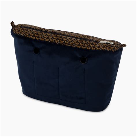 O Bag Urban Inner Bag Fabric Jaquard Microfantasy Navy Blue Obagph