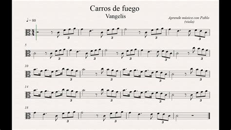 CARROS DE FUEGO Viola Partitura Con Playback YouTube