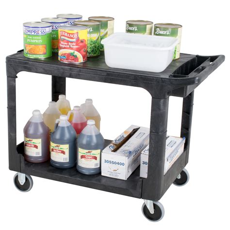 Rubbermaid FG452589BLA Black Medium Flat HD Two Shelf Heavy Duty