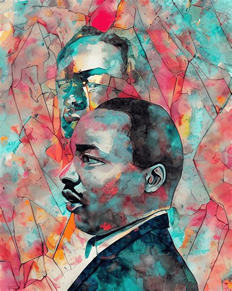 Martin Luther King Jr Hyper Realistic Alcohol Ink Illustration