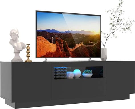 TV Stand With LED Lights With PIR Sensor Switch Modern TV Stand For 65