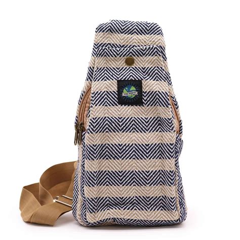 Body Cross Bag Natural Cotton Tan Navy Aw Dropship Your