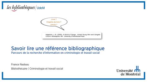 Savoir lire une référence bibliographique YouTube