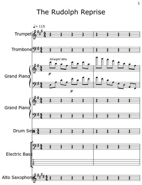 The Rudolph Reprise - Sheet music for Trumpet, Trombone, Piano, Drum Set, Electric Bass, Alto ...