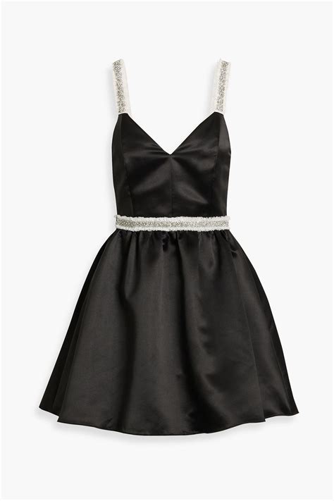 Alice Olivia Giulia Crystal Embellished Satin Mini Dress The Outnet