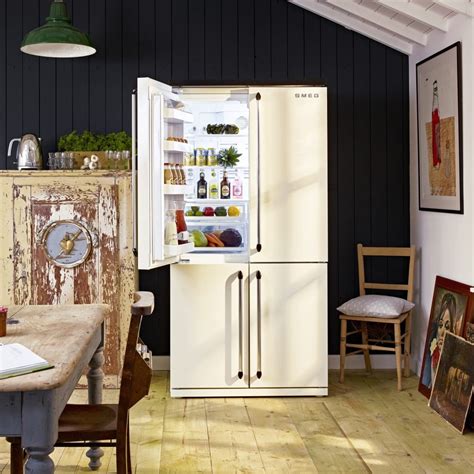 Smeg Fq960p5 Victoria American Style Four Door Fridge Freezer Cream