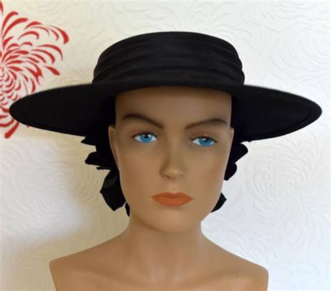 Vintage Hat 80s Hat Wool Hat Black Hat Felt Hat Etsy Hats Vintage Fashion Cap 80s Hats