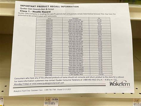 Quaker Oats Recalls More Than 40 Kinds of Granola Bars, Snacks, and ...