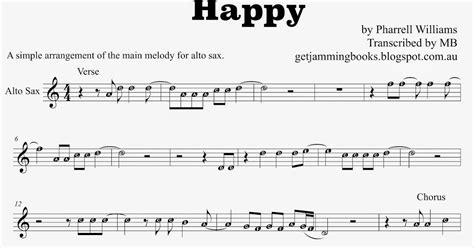 Get Jamming Happy Sheet Music For Alto Sax As Requested By A Get