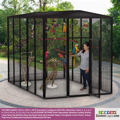 96"H x 150"L x 90"D Outdoor Bird Cage - Custom Cages