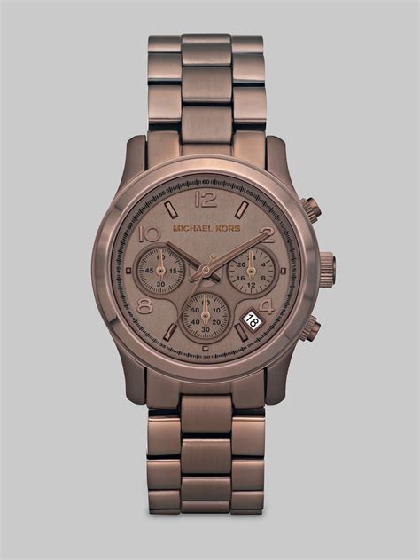 Michael Kors Chocolate Stainless Steel Chronograph Watch In Brown Espresso Lyst