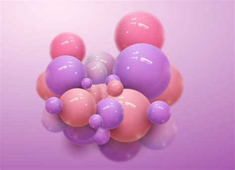 Abstract Background With Dynamic 3d Spheres Plastic Soft Pink Bubbles