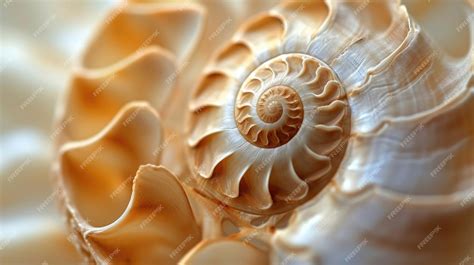 Premium Photo Inside Of Nautilus Shell Showing Spiral Generative Ai