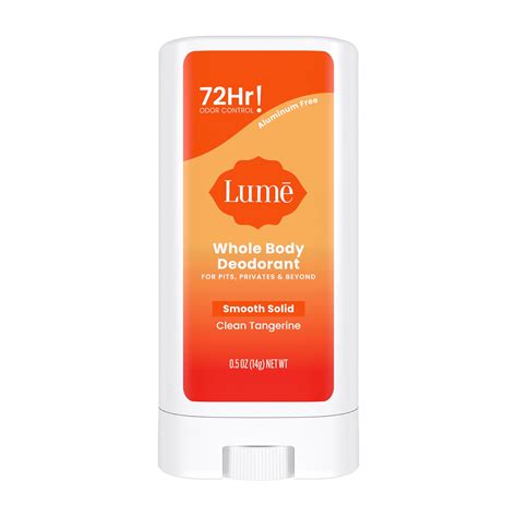 Lume Whole Body Deodorant Mini Smooth Solid Stick Clean Tangerine