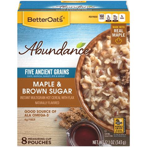 Better Oats Abundance Maple Brown Sugar Instant Multigrain Hot Cereal Oz Instacart