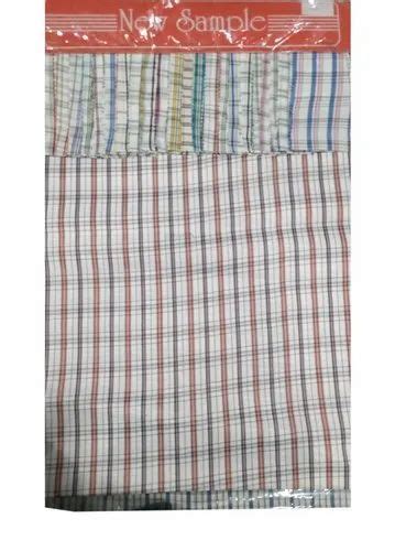 Formal Dull Check Polyester Shirt Fabric Machine Wash At Rs Meter