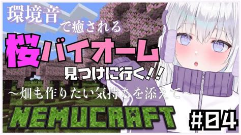 マイクラ】桜バイオームを探すぞ！0から始めるマインクラフト♡雨音と焚火の音で癒されながら。。。寝落ちにどうぞ♡04【vtuber山鼠ネム