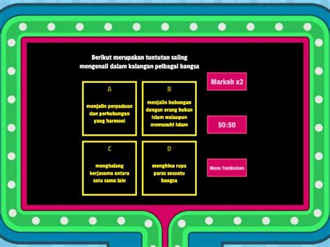 Pelajaran 6 Kepelbagaian Bangsa Dalam Islam T5 KSSM Gameshow Quiz