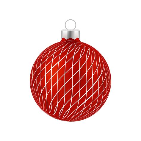 Bola De Navidad Roja Con Adorno Blanco Vector Vector Premium