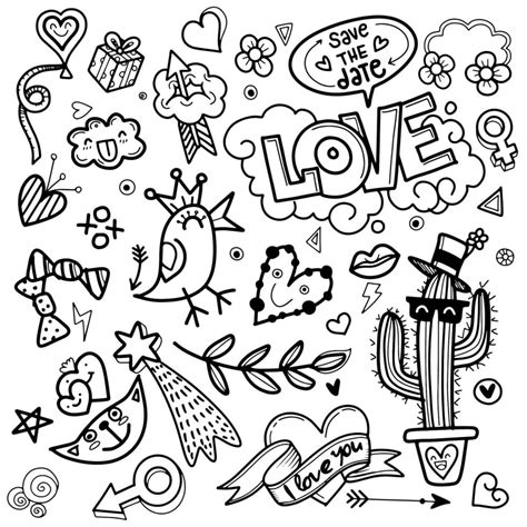 Hand Drawn Love Doodles 19851049 Vector Art At Vecteezy