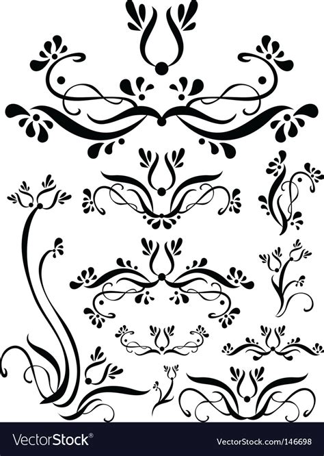 Floral scroll set Royalty Free Vector Image - VectorStock