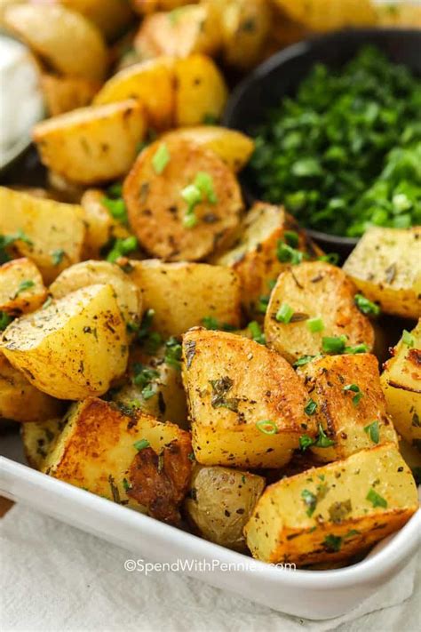 Fresh Herbs Seasonings And Olive Oil Make These Oven Roasted Potatoes