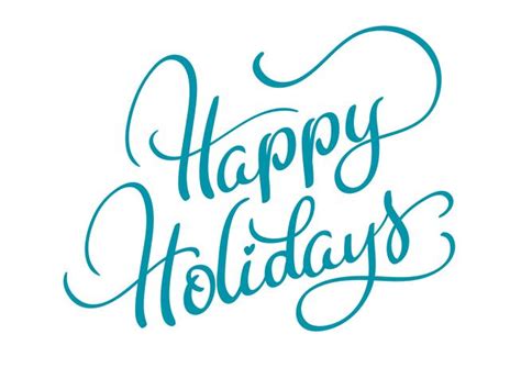 vector text happy holidays on white background. Calligraphy lettering ...