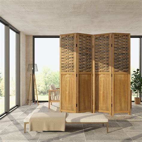 Buy Cozayh Panel Paulownia Wood Screen Room Divider Folding Room