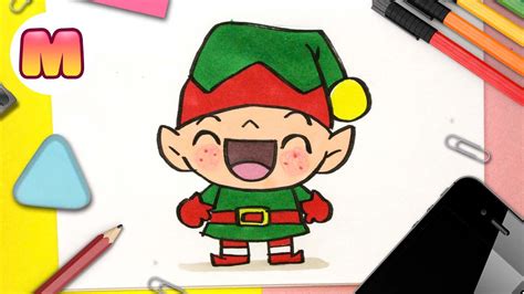 Como Dibujar Un Elfo O Duende Kawaii Dibujos De Navidad Faciles