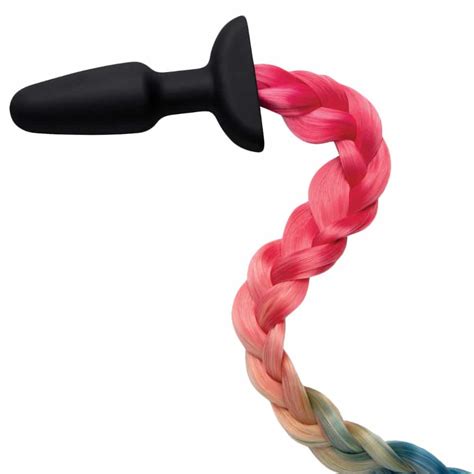Whipsmart Furry Tales Silicone Tail Anal Plug Rainbow Janet S
