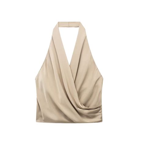 Blusa De Cetim Levosch Frente Única Nude Compre Agora Dafiti Brasil