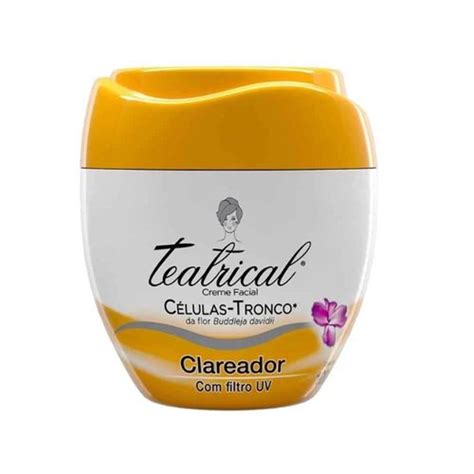 Creme Teatrical Clareador Facial Filtro UV 100g No Shoptime