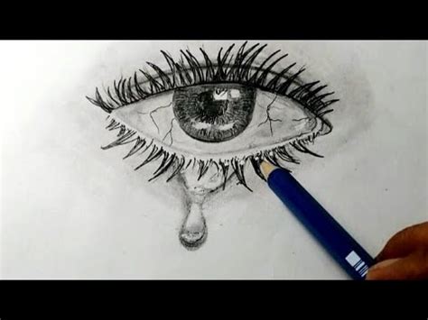 Eye With Tears Drawing Realistic Crying Eye Drawing How To Draw Real