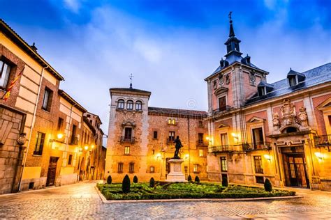 Madrid, Plaza De La Villa, Spain Stock Image - Image of facade, culture ...