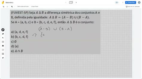 Fuvest Sp Seja A ∆ B A Diferença Simétrica Dos Conjuntos A E B