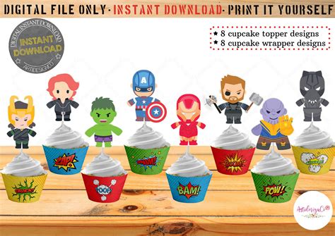 Avengers Cupcake Toppers Free Printable