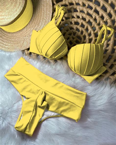 Neon Green Strappy Bikini Set Swimwear On Luulla