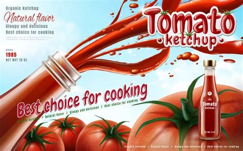 Tomato Ketchup Ad Vector Image By MITstudio Vector Stock 170857916