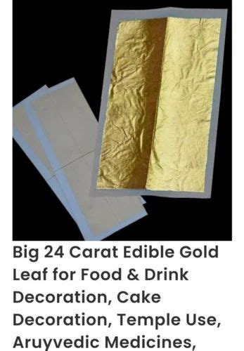 Golden Square Carat Edible Gold Leaf Quantity Per Pack At