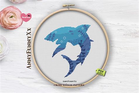 Ocean Nursery Theme Shark Cross Stitch Pattern PDF Etsy