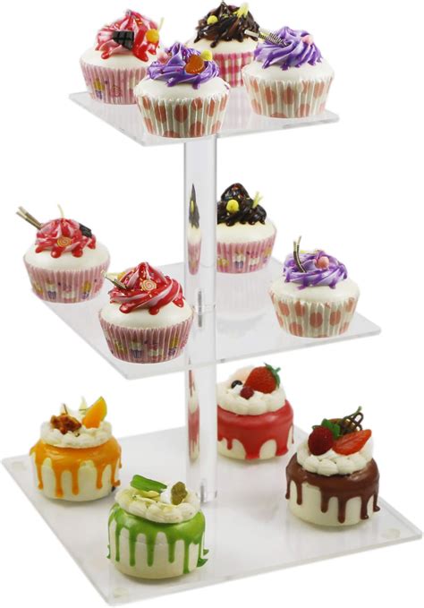 Amazon Jusalpha Tier Acrylic Square Cupcake Stand Dessert